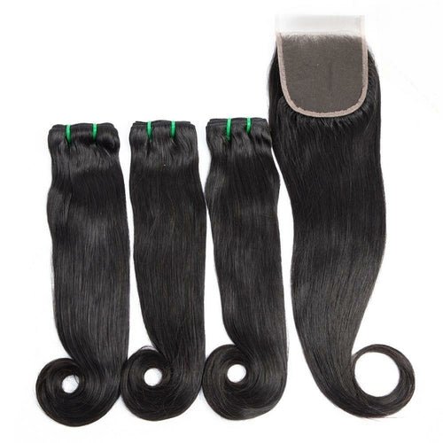 10A Grade 3/4 Straight Curve Fumi Human Hair bundles with 4x4 Closures - House of Diffusion