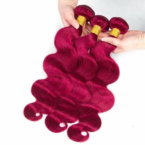 Burgundy 10A Grade Body Wave 1B/Burgundy BUNDLES with CLOSURES & FRON - House of Diffusion