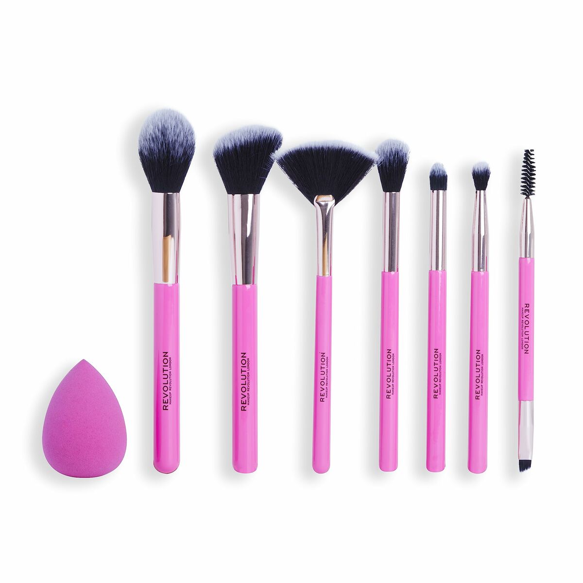 Set of Make - up Brushes Revolution Make Up The Brush Edit Pink 8 Pieces - House of Diffusion