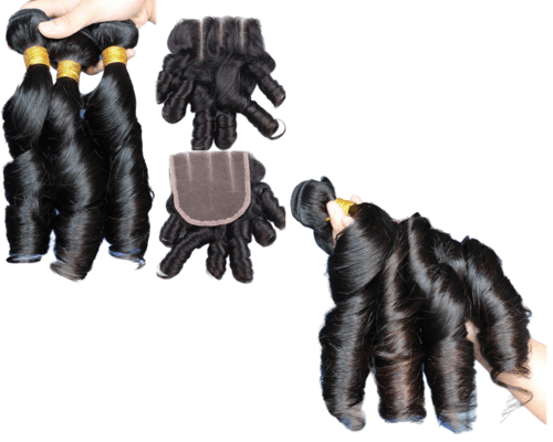 10A Grade 3/4 Romance Curl Fumi Human Hair bundles with 4x4 Closures & - House of Diffusion