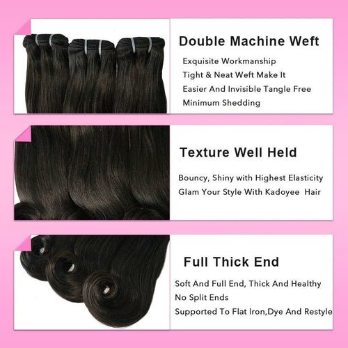 10A Grade 3/4 Straight Curve Fumi Human Hair bundles with 4x4 Closures - House of Diffusion