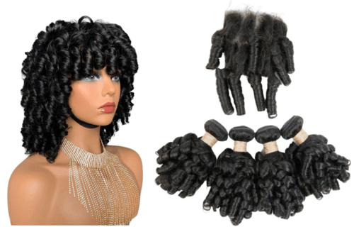 10A Grade Brazilian 3/4 Bundles Loose Bouncy Curl Human Hair bundles w - House of Diffusion