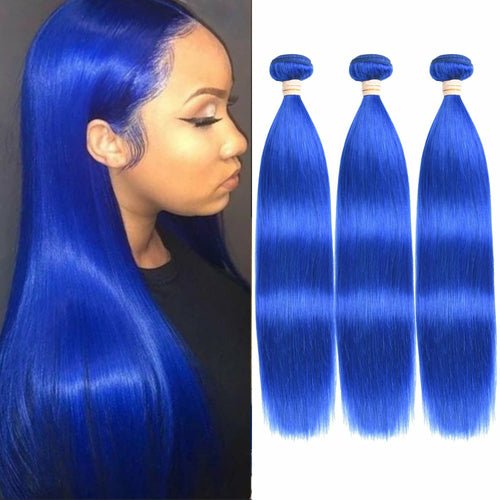 10A Grade Brazilian Blue Straight BUNDLES with CLOSURES & FRONTALS 1B - House of Diffusion