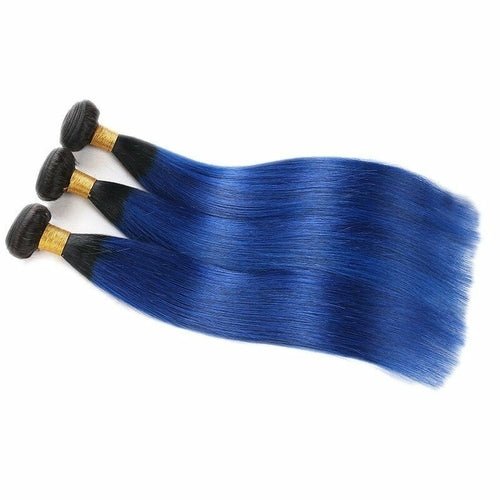 10A Grade Brazilian Blue Straight BUNDLES with CLOSURES & FRONTALS 1B - House of Diffusion
