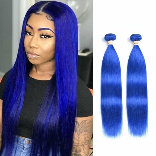 10A Grade Brazilian Blue Straight BUNDLES with CLOSURES & FRONTALS 1B - House of Diffusion