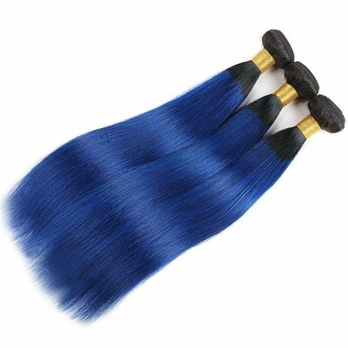 10A Grade Brazilian Blue Straight BUNDLES with CLOSURES & FRONTALS 1B - House of Diffusion