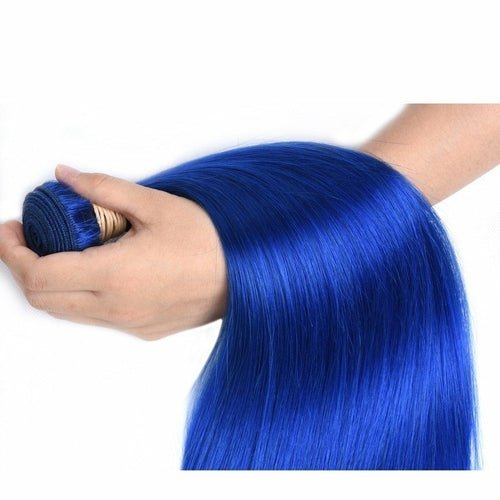 10A Grade Brazilian Blue Straight BUNDLES with CLOSURES & FRONTALS 1B - House of Diffusion