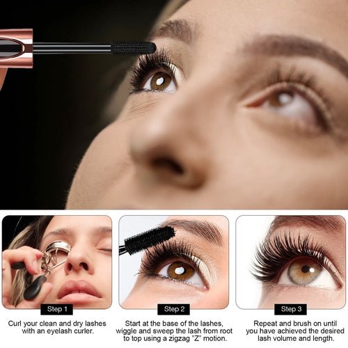 1/2 Pack Black 4D Silk Fiber Eyelash Mascara Extension Makeup - House of Diffusion
