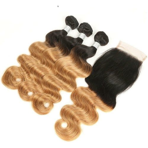 27 Body Wave 10A Grade 1B/27 Hair BUNDLES with 4x4 CLOSURES & 13x4 F - House of Diffusion