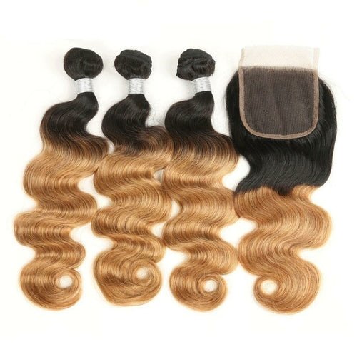 27 Body Wave 10A Grade 1B/27 Hair BUNDLES with 4x4 CLOSURES & 13x4 F - House of Diffusion