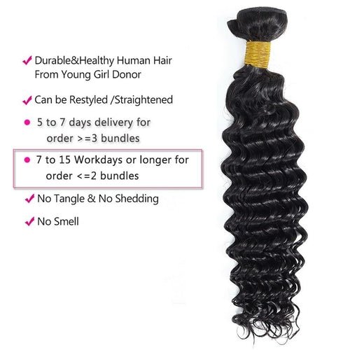BeuMax 10A Grade 3/4 Deep Wave bundles with 13x4 Frontal - House of Diffusion