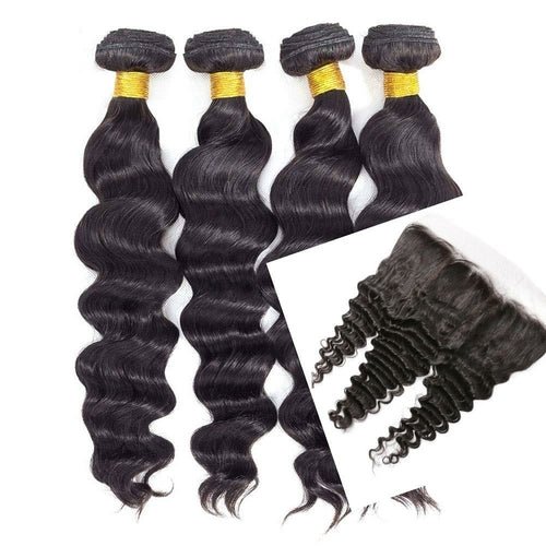 BeuMax 10A Grade 3/4 loose body wave bundles with 13x4 Frontal - House of Diffusion