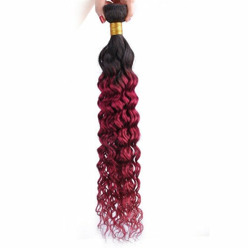 Burg 10A Grade Water Wave 1B/Burgundy BUNDLES with CLOSURES & FRONTAL - House of Diffusion