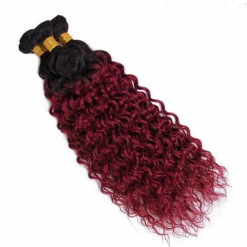Burg 10A Grade Water Wave 1B/Burgundy BUNDLES with CLOSURES & FRONTAL - House of Diffusion