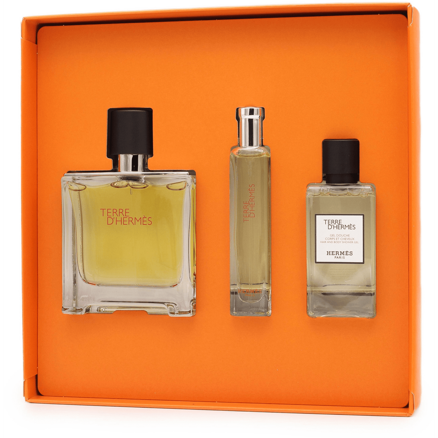 Hermes Terre D'Hermes Zestaw perfumy spray 75ml + perfumy spray 15ml + żel pod prysznic 40ml (3346130438359) - House of Diffusion