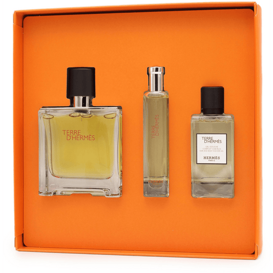Hermes Terre D'Hermes Zestaw perfumy spray 75ml + perfumy spray 15ml + żel pod prysznic 40ml (3346130438359) - House of Diffusion