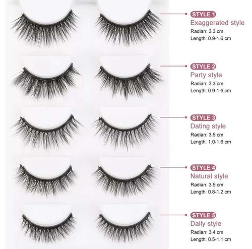 Liquid Eyeliner Magnetic False Eyelashes Set Five Pairs Of Glue - free - House of Diffusion
