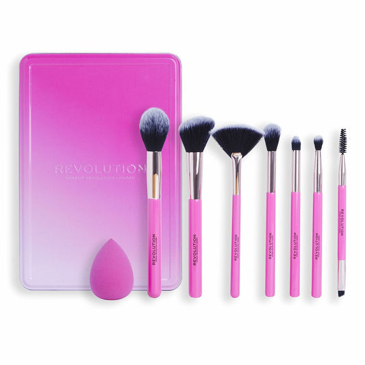 Set of Make - up Brushes Revolution Make Up The Brush Edit Pink 8 Pieces - House of Diffusion