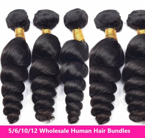 Wholesale Brazilian Loose Wave 5/6/10/12 Bundles 10A Grade Human Hair - House of Diffusion